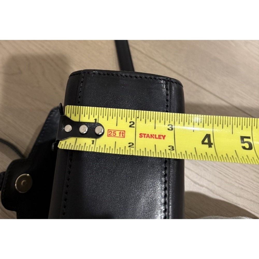 Ceancarel bag black vintage messenger bag shoulder Leather Buckle Square 80’s 70 - Picture 6 of 12